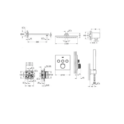Набір для душу/ванни прихованого монтажу Grohe SmartControl (34506SC2) — Photo 1