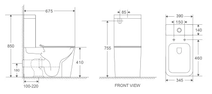 Унітаз-компакт Mixxus Premium Quadro-0402-R 675x390x855mm, система змиву RIMLESS (MP6458) — Photo 1