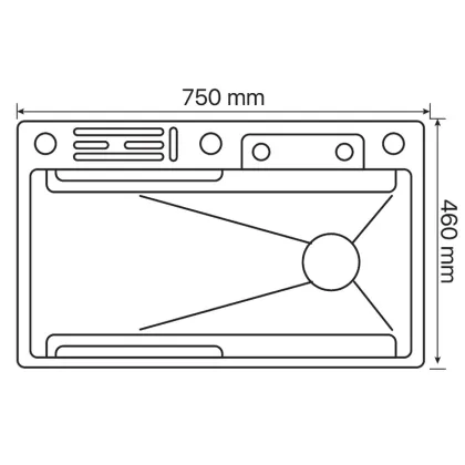 Мийка багатофункціональна Zerix ZH7546-SET-06.SUS304 DECOR з вбудованим змішувачем (ZX5682) — Photo 1