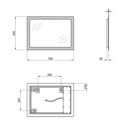 Дзеркало Qtap Aquarius 500х700 з LED-підсвічуванням, Reverse QT217814198120W — Photo 1