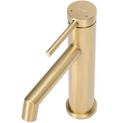 Змішувач для раковини (умивальника) REA FOSS BRUSHED GOLD золотий матовий низький — Photo 2