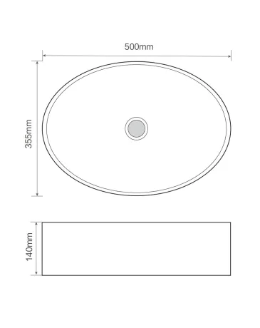 Раковина накладна Mixxus Premium BEVEL-0106 500х355х140mm (MP6546) — Photo 1