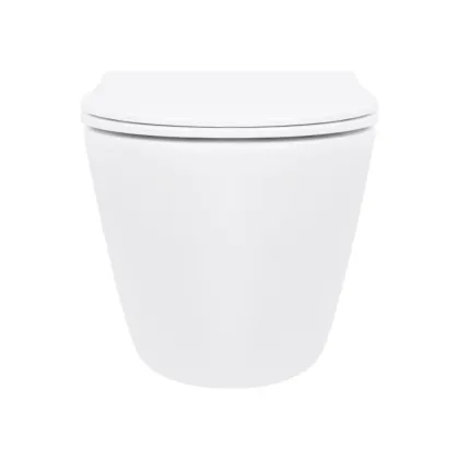 Унітаз підвісний Qtap Robin New Ultra Quiet безобідковий з сидінням Soft-close WHITE QT13332381АSW — Photo 2
