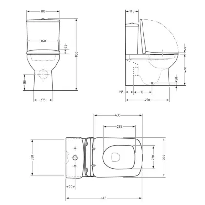 Унітаз підлоговий Qtap Crow Ultra Quiet безобідковий з сідінням Soft-close QTCRO27W51028 — Photo 1