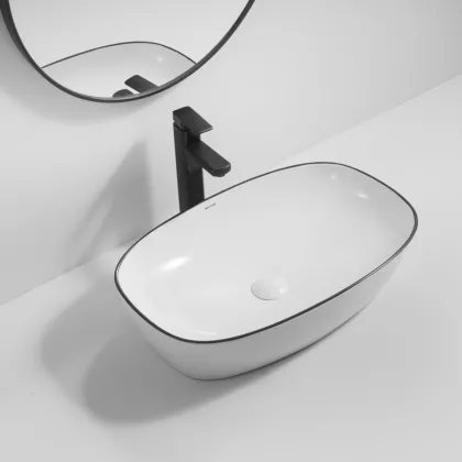 Раковина накладна Mixxus Premium DIVERSE-0109 EDGE BLACK 500х380х140mm (MP6549) — Photo 1