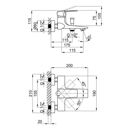 Змішувач для ванни Qtap Lodenice QTLOD3030101DC Chrome — Photo 1