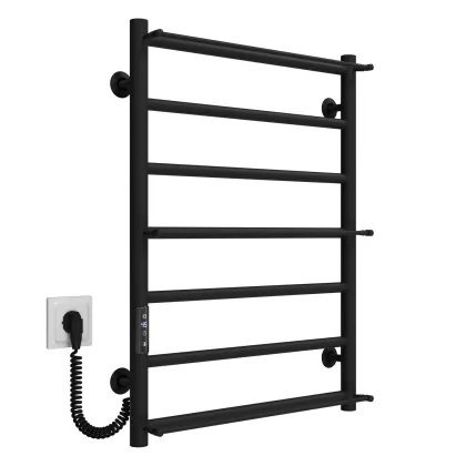 Рушникосушарка електрична Ladder П7 500х700 Deffi нержавіюча сталь (Чорний, JD03, Ліве підключення) — Photo 1