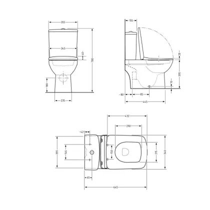 Унітаз підлоговий Qtap Presto Quadro безобідковий із сидінням Soft-close QTPRE27W51021 — Photo 1
