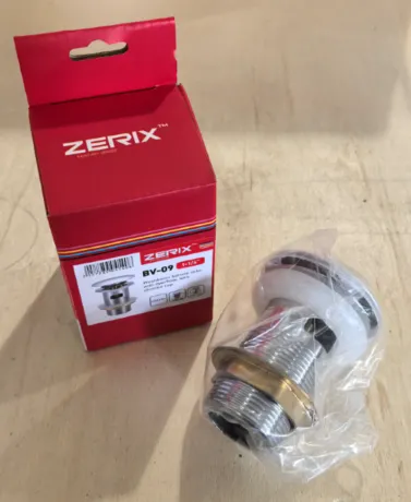 Донний клапан для раковини з переливом ZERIX BV-09 автоматичний (Click-Clack) (Колір хром) 1 1/4'' (MY0414) — Photo 2
