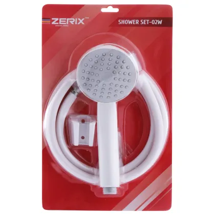 Душовий набір (шланг, лійка, кронштейн) білий Zerix SHOWER SET-02W (ZX3096) — Photo 1