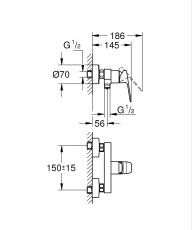 Одноважільний змішувач для душу Grohe Cubeo (1018240000) — Photo 1