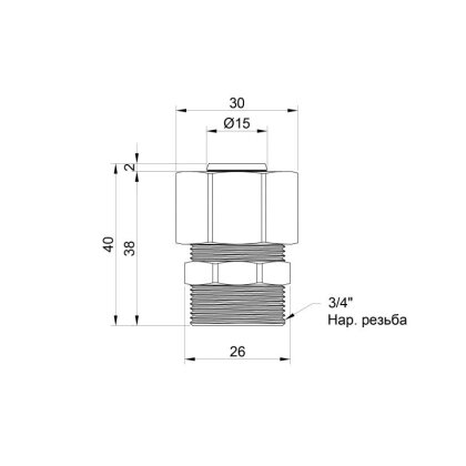 Перехідник обтискний SD Plus 20х3/4&quot; ЗР SD154W2020 — Photo 1