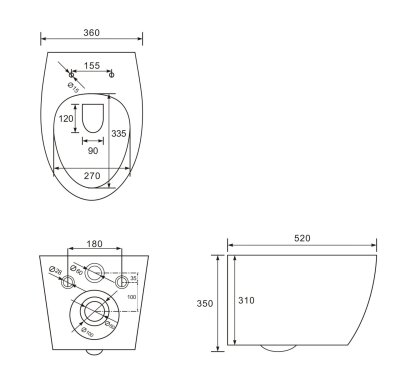 SAFIR Rimless унітаз підвісний 52*36*35см, сидіння Duroplast Slim slow-closing — Photo 1