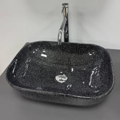 Умивальник (раковина) VBI RAVENNA SPACE BLACK GLOSSY накладний — Photo 2