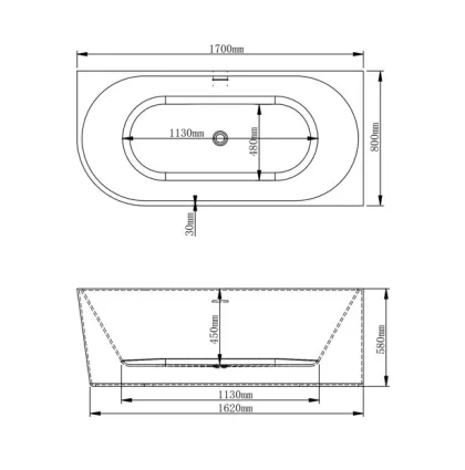 Ванна VBI NORDEND RIGHT 170 x 80 кутова — Photo 1