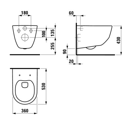 Комплект: PRO Rimless унитаз подвесной + сиденье с системой плавного опускания H8969513000001B + GEBERIT инсталляция — Photo 1