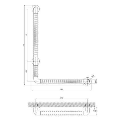 Поручень універсальний Qtap Freedom 700х500 White QT2291CZ6003W — Photo 1