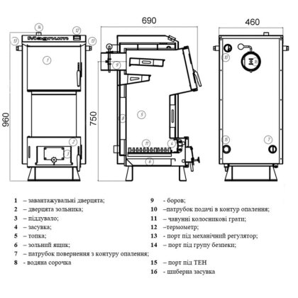 Котел сталевий твердопаливний Thermo Alliance V 4.0 SF 10 — Photo 1