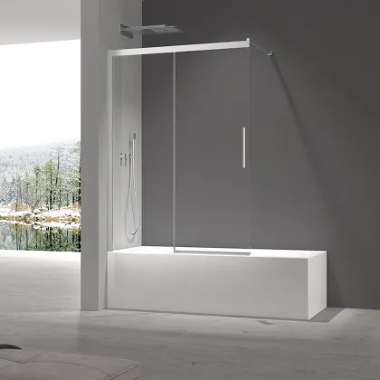 Шторки скляні на ванну розсувні Koer SR BS06-120x150-TR-01 прозоре скло Easy Clean 6мм, хром (KR5945) — Photo 2