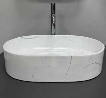 Умивальник VBI VERONA 50 MARBLE WHITE GLOSSY накладний — Photo 4