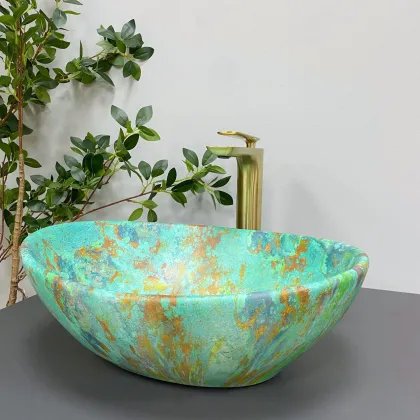 Умивальник (раковина) VBI PARMA MARBLE GREEN MATT накладний — Photo 4