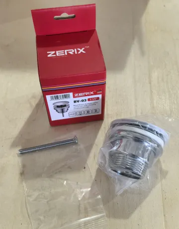 Донний клапан для раковини універсальний (з/без переливу) ZERIX BV-03 автоматичний (Click-Clack) (Колір хром) 1 1/4'' (ZX6019) — Photo 9