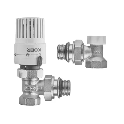 Комплект для підключення радіатора Koer SET-29 - 1/2'' (кутовий) з термоголовкою (KR5716) — Photo 2