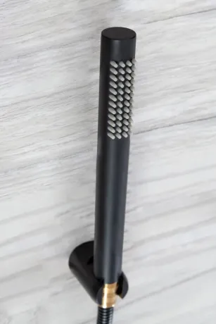 Змішувач для ванни та душу REA SALTO BLACK ROSE GOLD настінний з виливом * — Photo 2