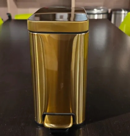 Відро для сміття з плавним закриттям прямокутне Mixxus Premium Quadro-TC0105 Brushed Gold 5 л (колір матове золото) (MI8394) — Photo 23