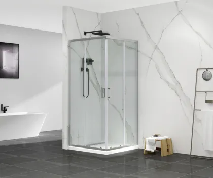 Душова кабіна без піддону Mixxus Premium DIVERSE SC02-90x90x195-TR Chrome прозоре скло 5мм (MI6861) — Photo 1