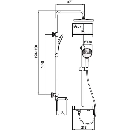 Душова колонна зі змішувачем Koer KB-56029-05 3 функції, колір чорний (KR5490) — Photo 8