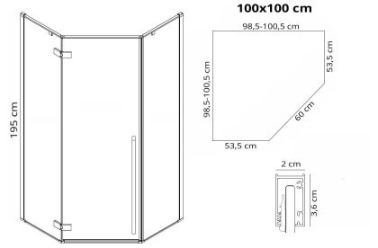 Душова Кабіна DIAMOND Золото 100x100 REA-K6616 — Photo 8