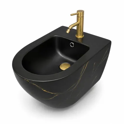 Підвісне біде VBI VULCANO BLACK MARBLE MATT — Photo 2