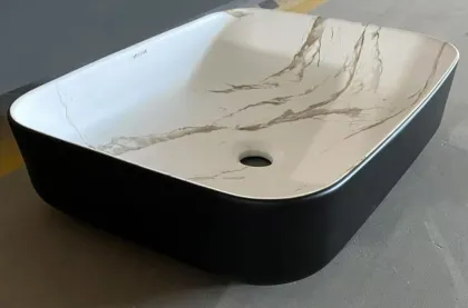 Раковина накладна MIXXUS PREMIUM DIVERSE-0110 MARBLE-BLACK 500х390х130mm (MP6517) — Photo 3