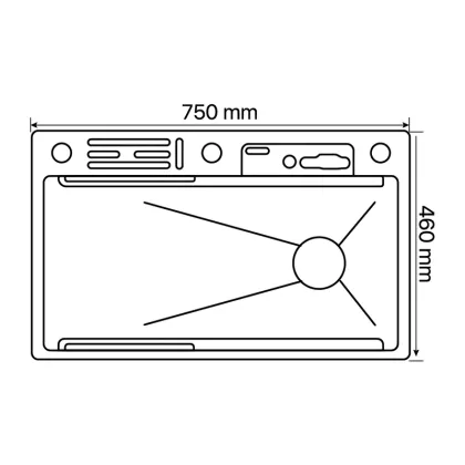 Мийка багатофункціональна Zerix ZH7546-SET-07.SUS304 DECOR з вбудованим змішувачем (ZX5684) — Photo 1