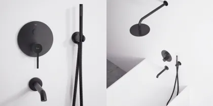 Душова система REA LUNGO BLACK з виливом + BOX прихованого монтажу — Photo 4