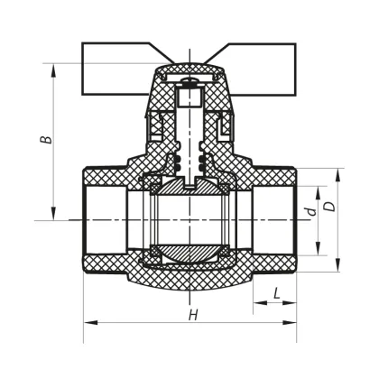 Кран кульовий PPR КШ Koer (метелик) для гарячої води 25 (Koer K0182.PRO) (KP0235) — Photo 1