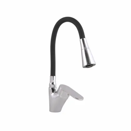 Змішувач для кухні Lidz Tani 007F3 з гнучким виливом (k40) LDTAN007F3BCR37649 Black / Chrome