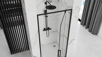 Душові двері REA RAPID SWING 100 BLACK — Photo 1