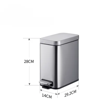 Відро для сміття з плавним закриттям прямокутне Mixxus Premium Quadro-TC0105 SS Color 5л колір нержавійка (MI7062) — Photo 7