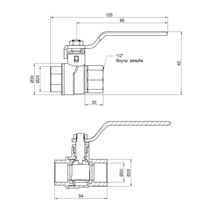 Кран кульовий SD Forte 1/2&quot; ВР для води (ручка) SF600W15 — Photo 1