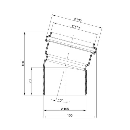Коліно PPR каналізаційне Ostendorf Skolan 110, 15° — Photo 1