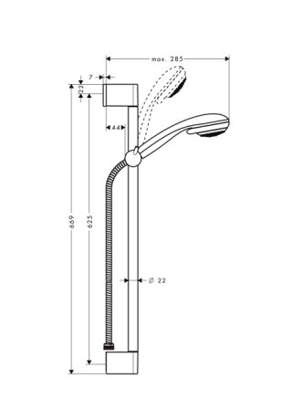 Crometta 85 Vario / Unica 0.65 HANSGROHE душова штанга 27763000 — Photo 1