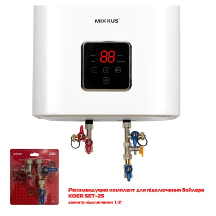 Водонагрівач "Квадрат" Mixxus EWH-13080 CUBE WET(V) накопичувальний 80 л, мокрий тен 2,0 kW (WH0612) — Photo 1