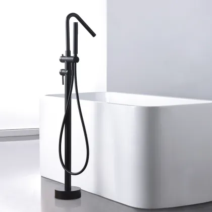 IMEX CORCEGA MATT BLACK Підлоговий змішувач для ванни, чорний матовий — Photo 1