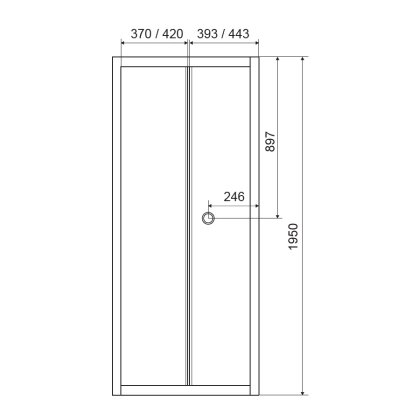 Двері bifold 90*195, профіль хром, скло прозрачне 5мм — Photo 1