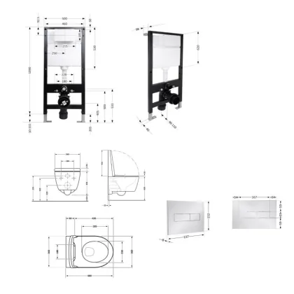 Готове рішення Qtap для ванної кімнати: підвісний унітаз Swan Ultra Quiet 485x360x320 + комплект інсталяції Standard (лінійна клавіша Chrome) — Photo 1