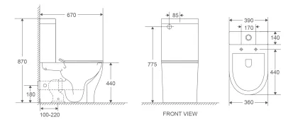 Унітаз-компакт Mixxus Premium WAVE-0403-R 675х395х870mm, система змиву RIMLESS (MP6606) — Photo 1