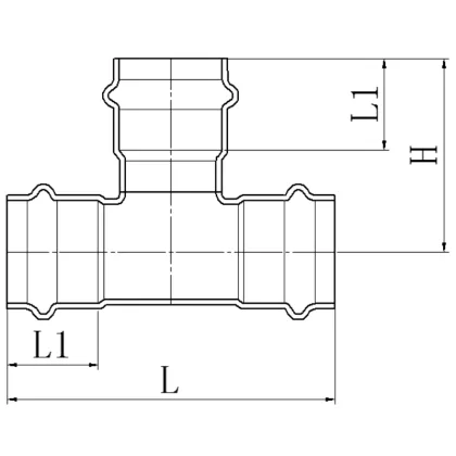 Трійник трирозтрубний Koer KQ.T15 Press-Inox AISI 304 15x15x15 (KR6347) — Photo 1