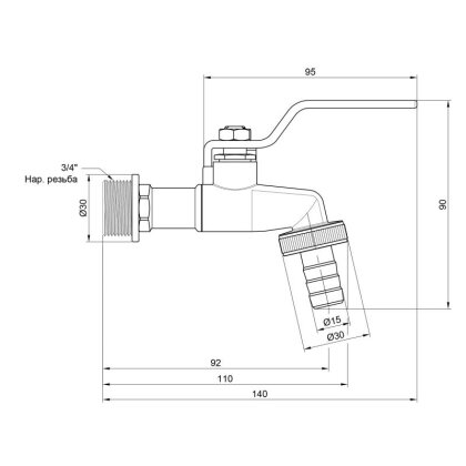 Кран поливальний SD Plus 3/4&quot; SD140W20 — Photo 1